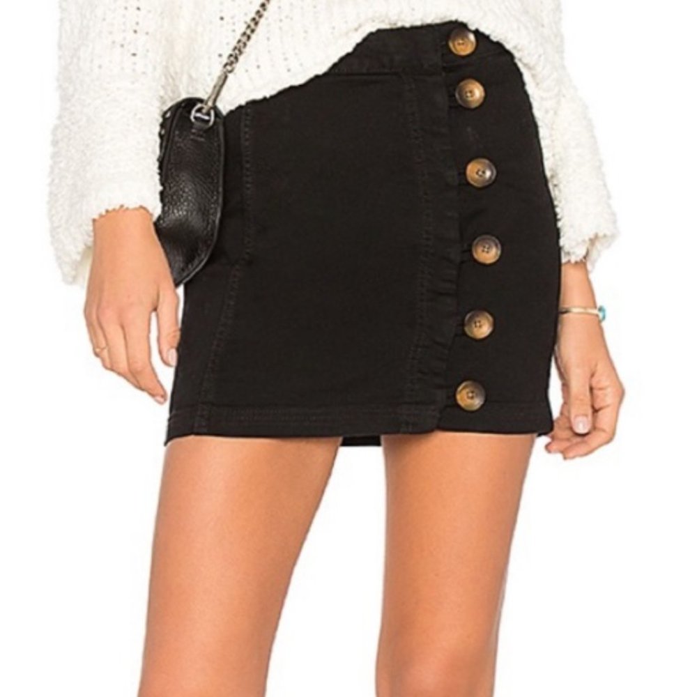 Free People Button-Up Mini Skirt